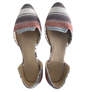 Restricted Womens Southwestern Woven‎ d'Orsay Pointed Toe Flats Multi-Color SZ9